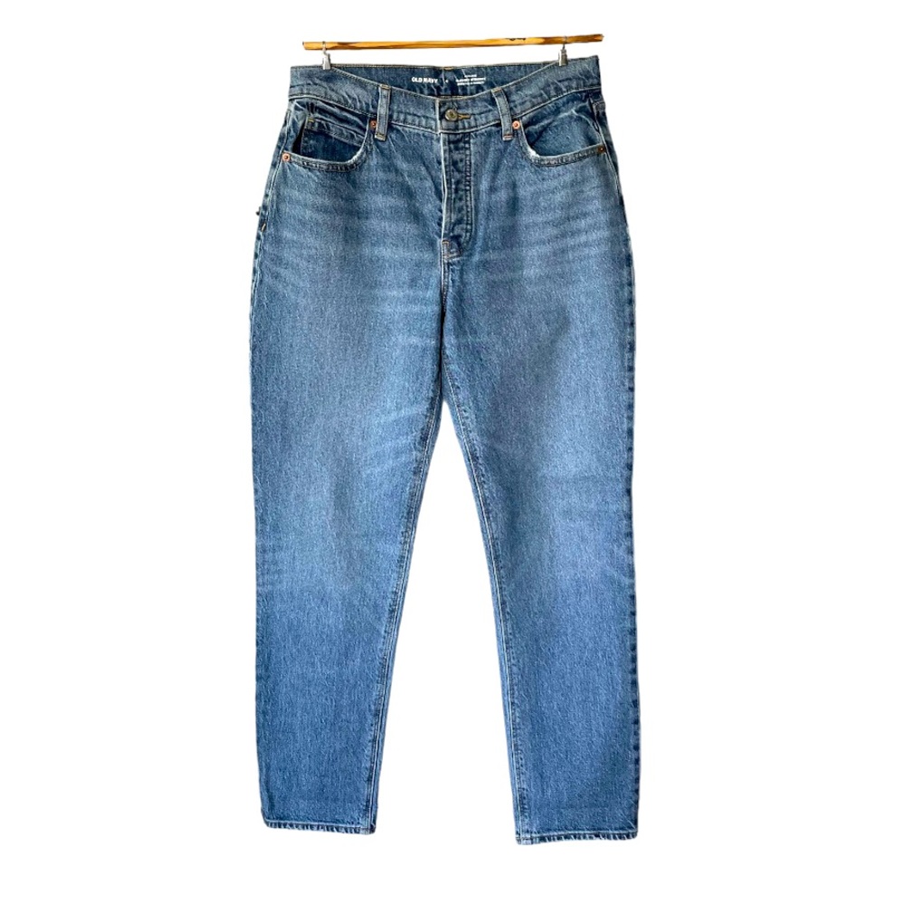 Old Navy High Rise Slouchy Straight Jeans Medium Wash Size 4 NWOT